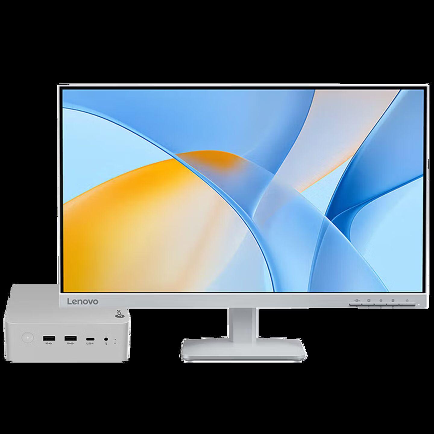 来酷（Lecoo）来酷MINI PRO 主机商务迷你台式机电脑(R7-8745H 24G内存 512G SSD )23.8英寸套机 水月银